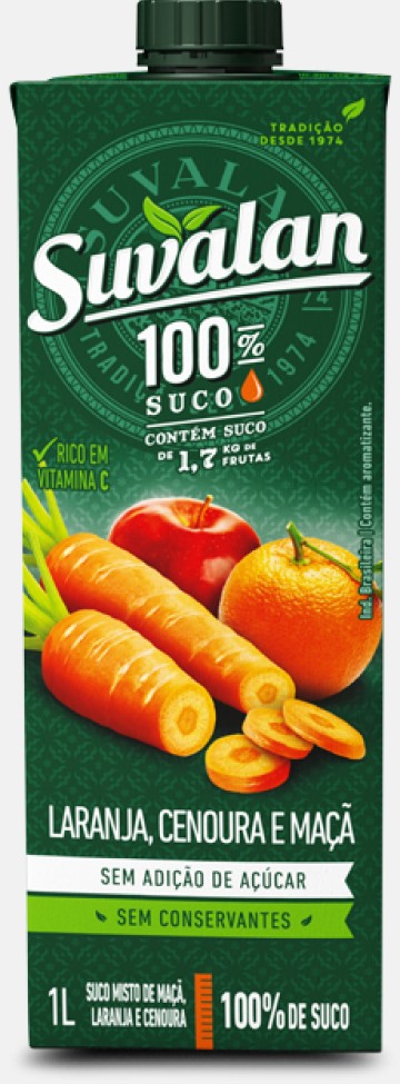 100% Suco-Laranja, Cenoura e Maçã